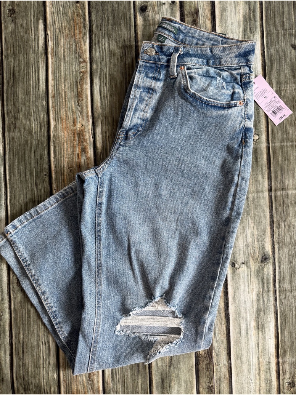 wild fable Light Blue Straight Leg Distressed Jeans
